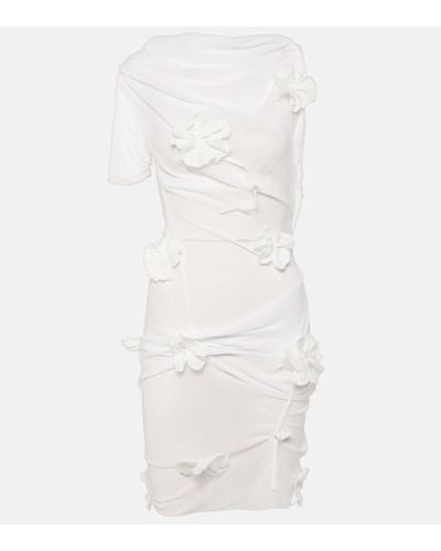 Jacquemus La Mini Robe Bocciolo Silk-blend Minidress - White