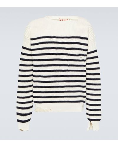 Marni Striped Wool Jumper - White