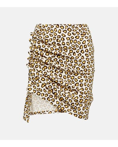 Rabanne Leopard-print Jersey Miniskirt - White