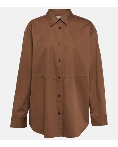 Co. Camicia oversize in tone e seta - Marrone