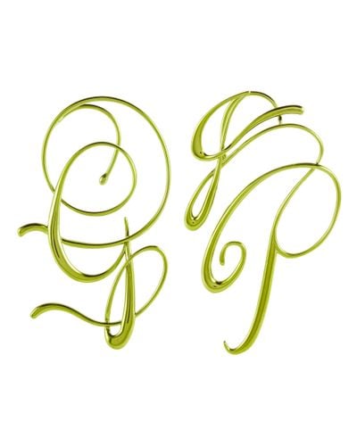 Jean Paul Gaultier Jpg Calligraphy Earrings - Metallic