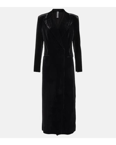 Norma Kamali Velvet Coat - Black