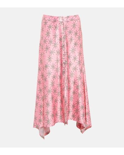 Rabanne Printed Midi Skirt - Pink