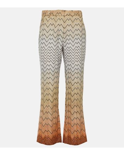 Missoni Zig Zag Jersey Flared Trousers - Natural