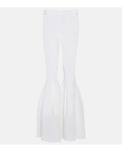 Alaïa Waffle-knit Flared Pants - White