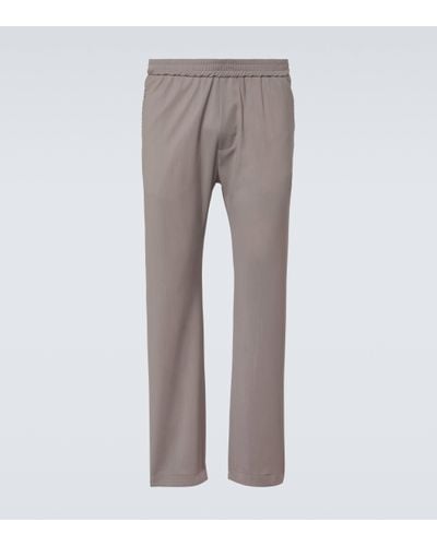 Barena Tosador Low-rise Wool Straight Chinos - Grey