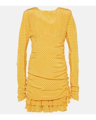 Alessandra Rich Minikleid aus Seide - Gelb