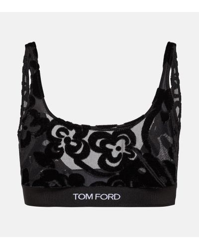 tom ford Triangle bra with logo band available on  -  16723 - BW
