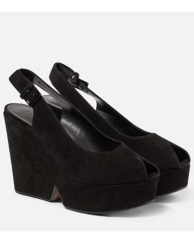 Robert Clergerie Sandali Dylan in suede con plateau - Nero