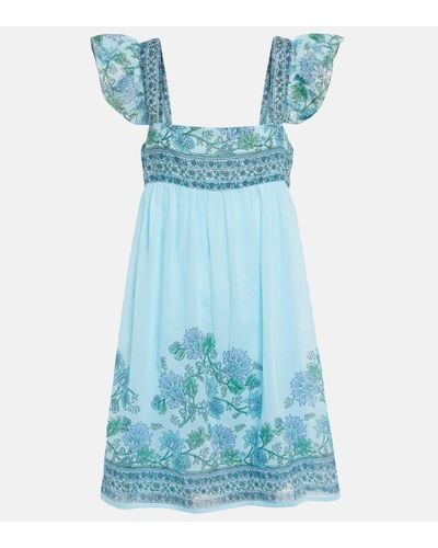 Juliet Dunn Printed Cotton Dress - Blue