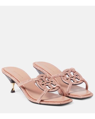 Tory Burch Geo Bombe Miller Suede Sandals - Pink