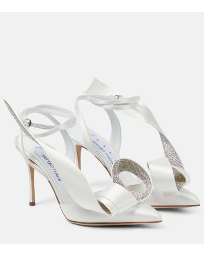 Area X Sergio Rossi Marquise Embellished Court Shoes - White