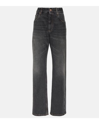 Brunello Cucinelli Mid-rise Straight Jeans - Grey