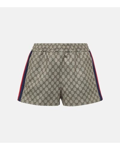 Gucci Web Stripe GG Jersey Shorts - Brown