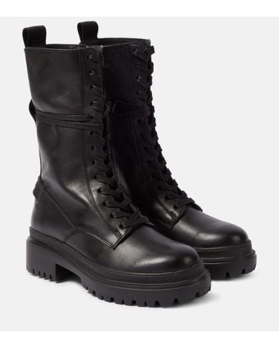 Bogner Chesa Alpina Leather Combat Boots - Black