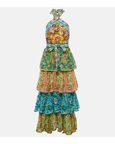 ALÉMAIS Dreamer Halterneck Tiered Dress - Multicolour