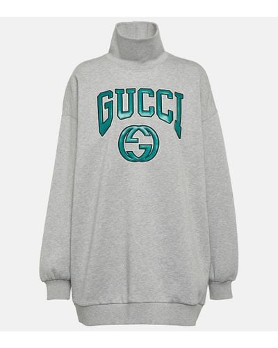 Gucci Interlocking G Cotton Jersey Sweatshirt - Gray