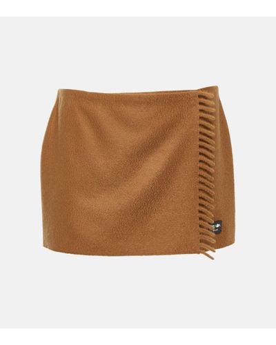 Prada Mini-jupe en cachemire - Marron