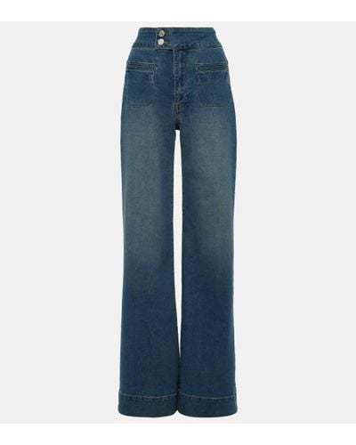 FRAME Le Hardy High-rise Wide-leg Jeans - Blue