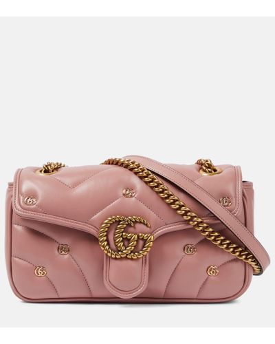 Gucci Small Leather Shoulder Bag - Pink