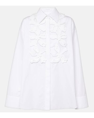 Valentino Chemise brodee en coton - Blanc