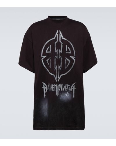 Balenciaga Metal Bb Cotton Jersey T-shirt - Black