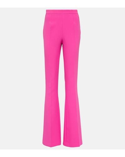 Safiyaa Alexa High-rise Flared Crepe Trousers - Pink