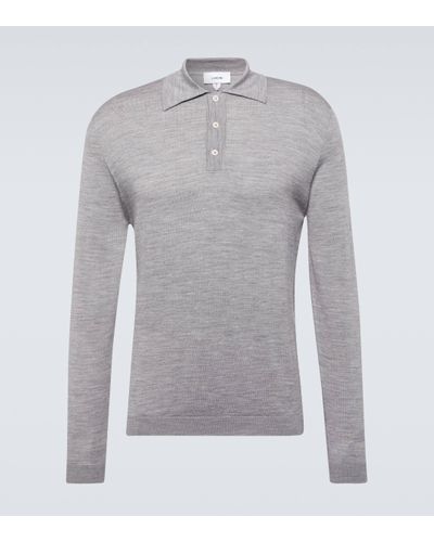 Lardini Polo en laine melangee - Gris