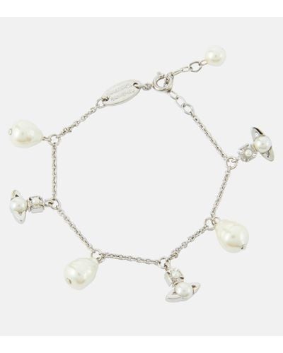 Vivienne Westwood Emiliana Charm Bracelet With Pearls - White