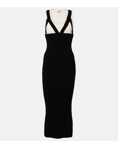 Jean Paul Gaultier Madone Ribbed-knit Midi Dress - Black