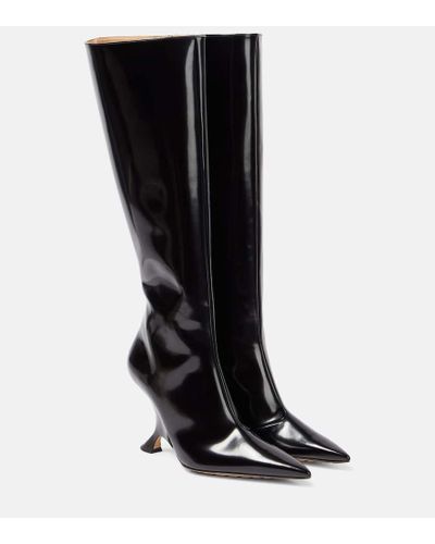 Bottega Veneta Rocket Leather Knee-high Boots - Black