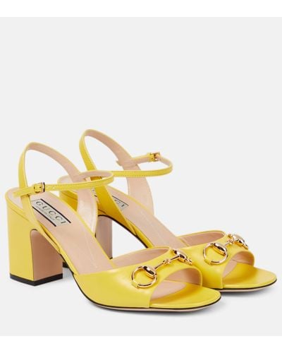 Gucci Horsebit Leather Sandals - Yellow