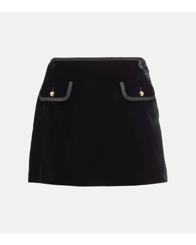 Miu Miu Minifalda de terciopelo - Negro