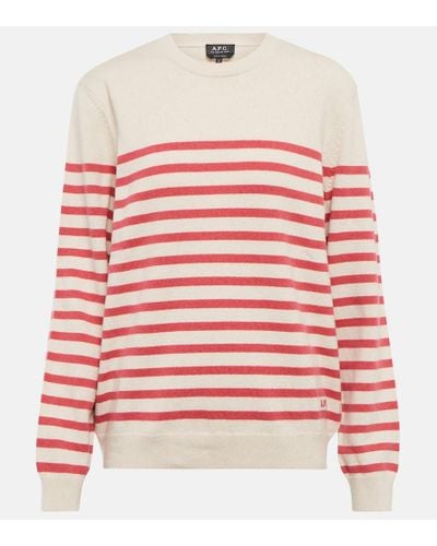 A.P.C. Phoebe Cotton And Cashmere Sweater - Pink