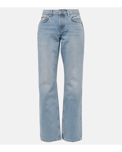 RE/DONE Easy Mid-rise Straight Jeans - Blue