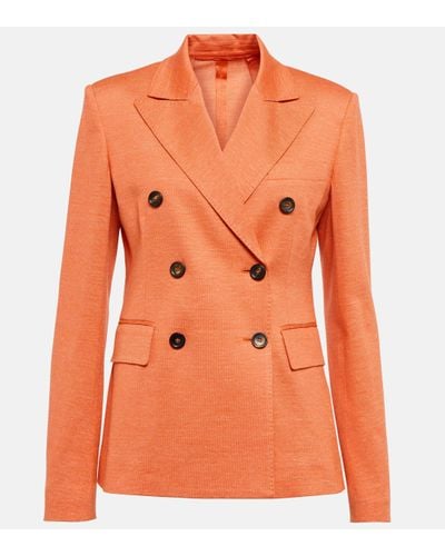 Max Mara Zirlo Cotton And Linen Blazer - Orange