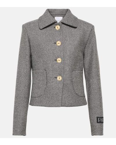 Patou Cropped Wool Jacket - Gray