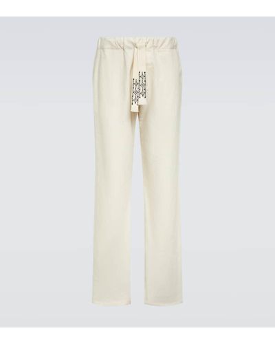 Alanui Akasha Cotton-blend Straight Pants - Natural
