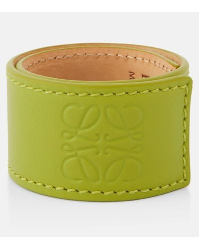 Loewe Paula's Ibiza Small Anagram Leather Bracelet - Green