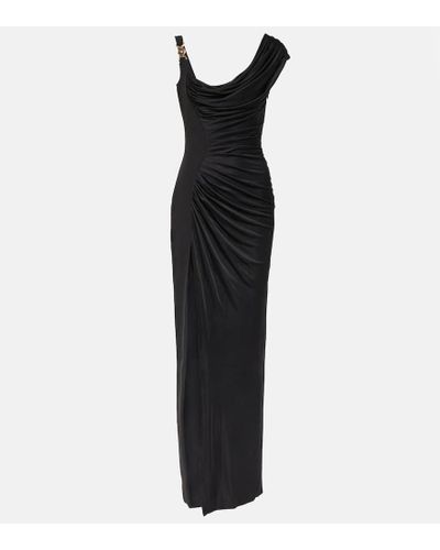 Versace Vestido Medusa '95 de punto drapeado y crepe - Negro