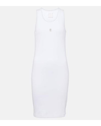 Givenchy Miniabito 4G in maglia di cotone a coste - Bianco