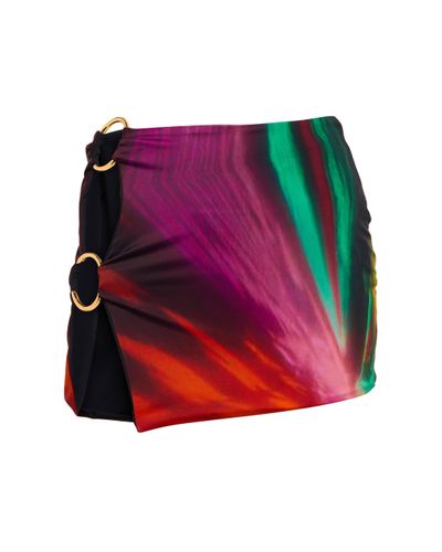 Louisa Ballou Double Ring Printed Miniskirt - Multicolour