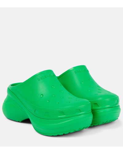 Balenciaga X Crocs Platform Slides - Green