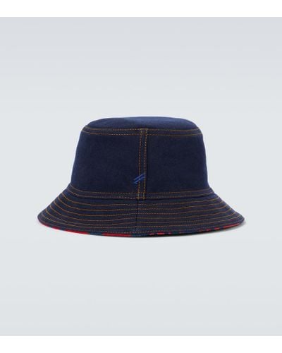 Burberry Reversible Bucket Hat, - Blue