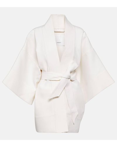 Wardrobe NYC Top cache-cour en laine et soie - Blanc
