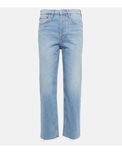 RE/DONE Jeans rectos 70s Stove Pipe de tiro alto - Azul