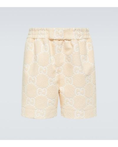 Gucci Shorts de felpa con GG - Neutro