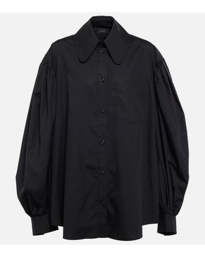 Simone Rocha Puff-sleeve Cotton Shirt - Black