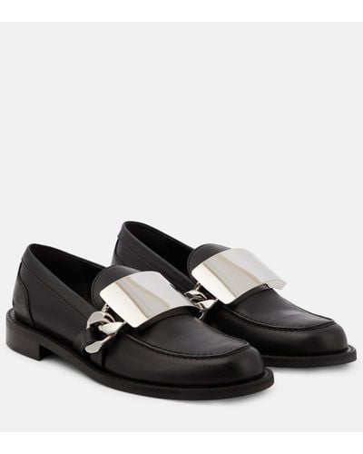 JW Anderson Mocassins Gourmet Chain en cuir - Noir