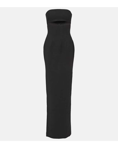 Monot Cutout Strapless Crepe Maxi Dress - Black